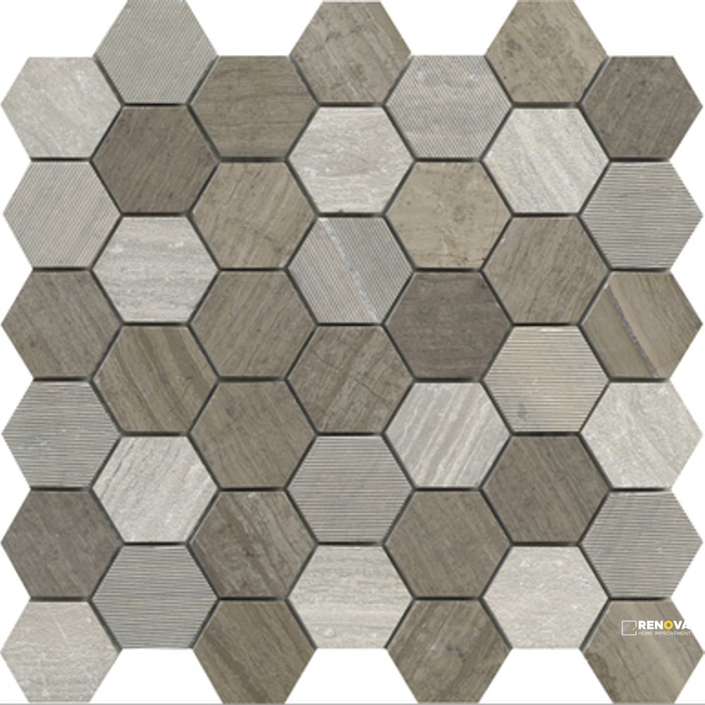 METRO 2INCH HEXAGON MIX MOSAIC 12X12 - 2