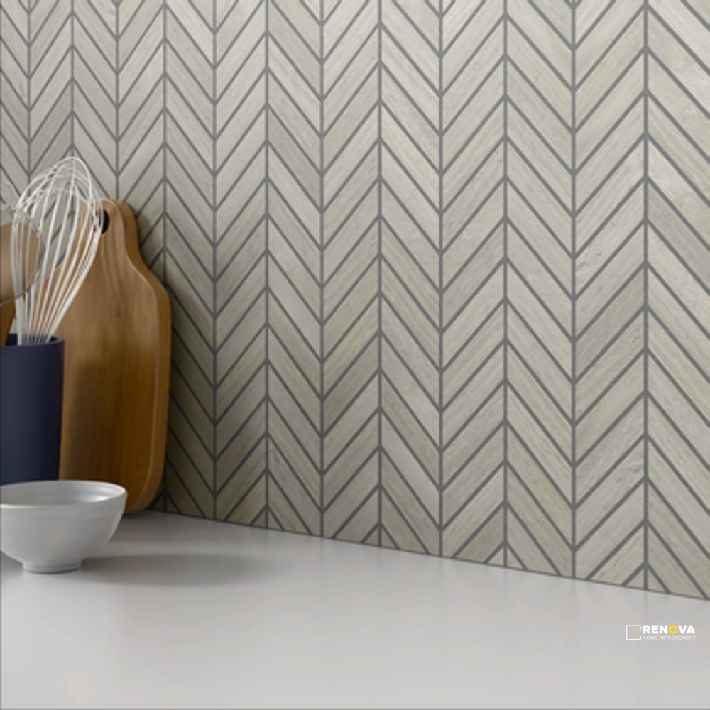 METRO HONED CHEVRON PATTERN MOSAIC 12X12 - 2