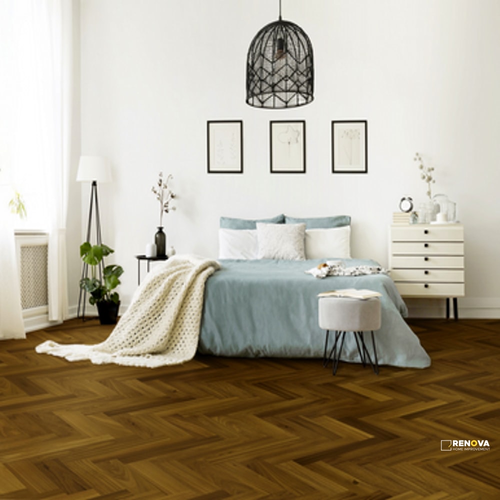 EUROPEAN WALNUT BARCELONA HERRINGBONE 4-3/4" - ENGINEERED - BRAVADA - 3