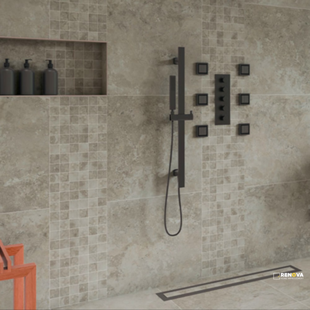 CROSSVILLE STONE FICTION TRAVERTINE SILVER 2X2 MOSAIC UNPOLISHED .975 SF/SHT - 2