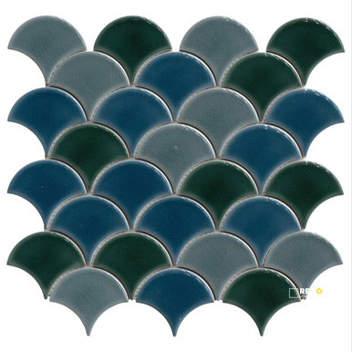 AZUL SCALLOP 8MM ( 9.1 SF PER BOX )