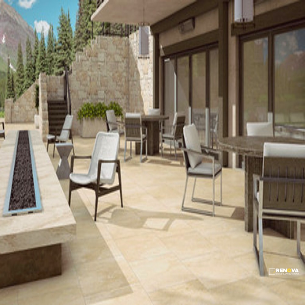CROSSVILLE STONE FICTION TRAVERTINE BEIGE 12X24 FIELD UNPOLISHED - 2