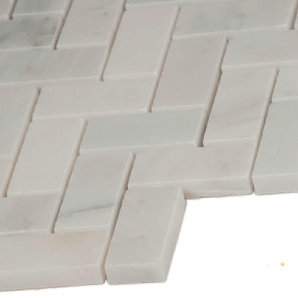 ARABESCATO CARRARA HONED HERRINGBONE MOSAIC - 4