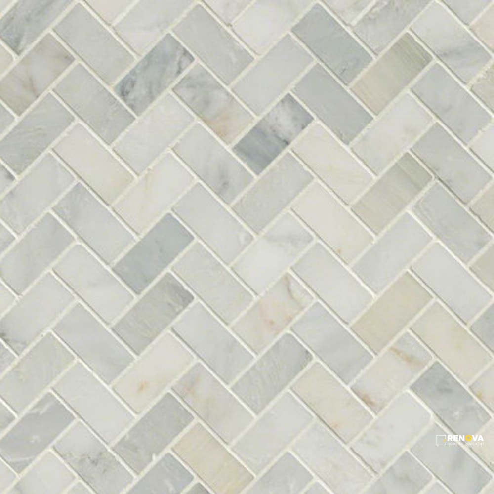 ARABESCATO CARRARA HONED HERRINGBONE MOSAIC - 6
