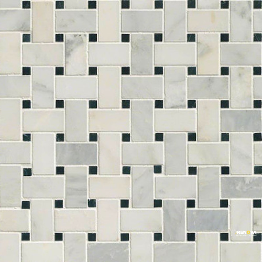 ARABESCATO CARRARA HONED BASKETWEAVE MOSAIC - 5