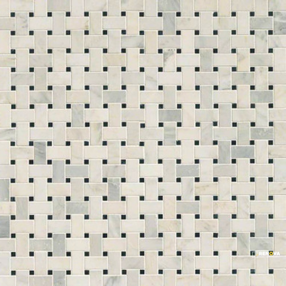 ARABESCATO CARRARA HONED BASKETWEAVE MOSAIC - 3