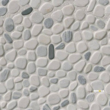 BLACK AND WHITE PEBBLES PATTERN TUMBLED ( 9 SF PER BOX ) - 6