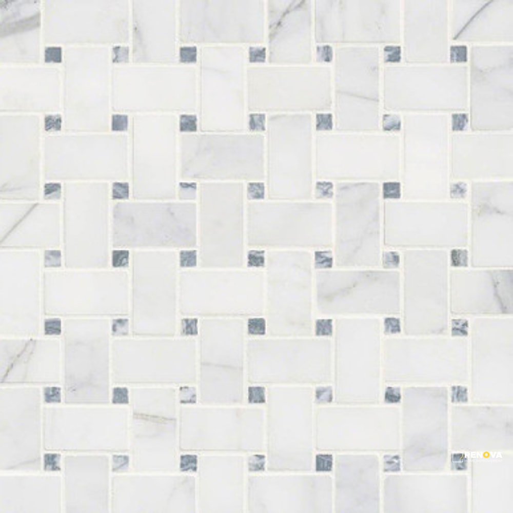 CALACATTA CRESSA HONED BASKETWEAVE MOSAIC - 4