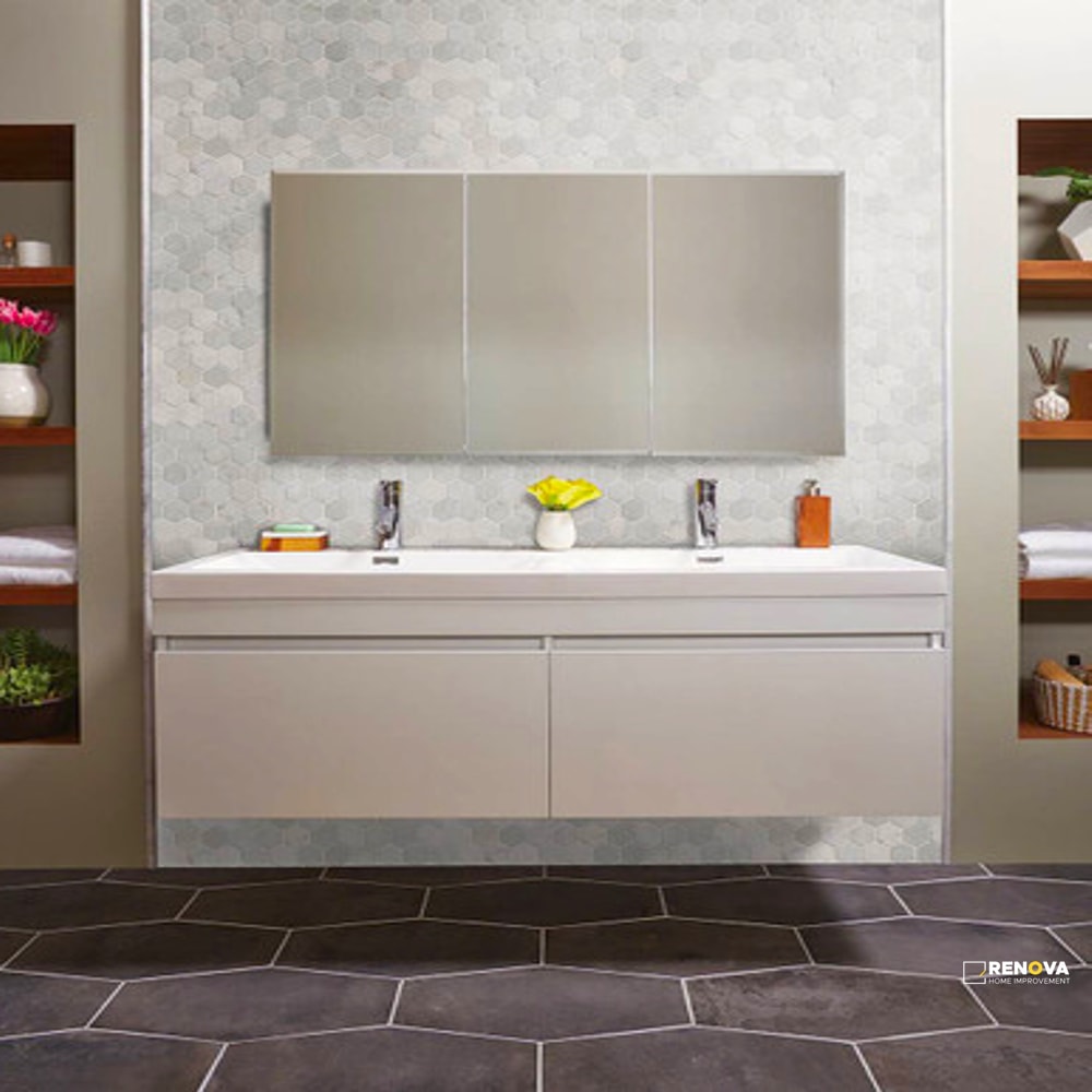 CARRARA WHITE POLISHED HEXAGON MOSAIC 2"