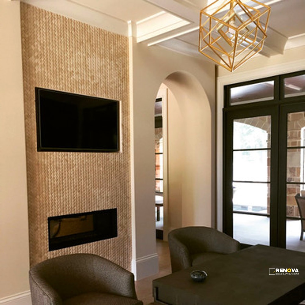 CREMA HERRINGBONE ARCHED PATTERN MOSAIC - 2