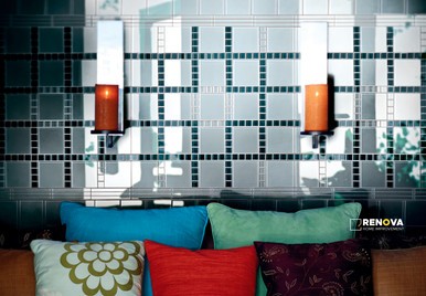 CROSSVILLE GLASS BLOX ORANGE SIZZLE, FLAME, AND DAZZLE RED 1X1 MOSAIC .9385 S - 4