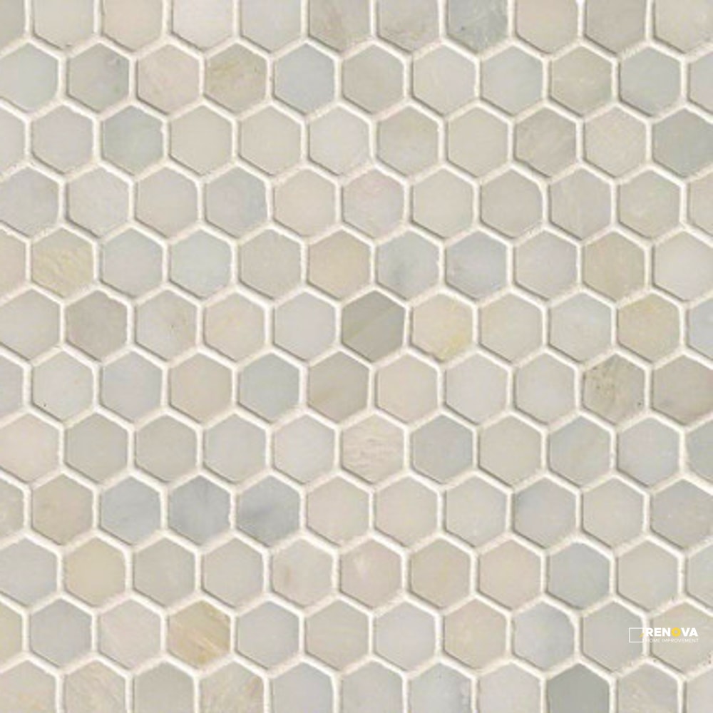 GREECIAN WHITE POLISHED HEXAGON MOSAIC 1" - 5