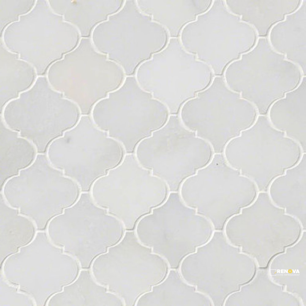 GREECIAN WHITE POLISHED ARABESQUE MOSAIC - 3