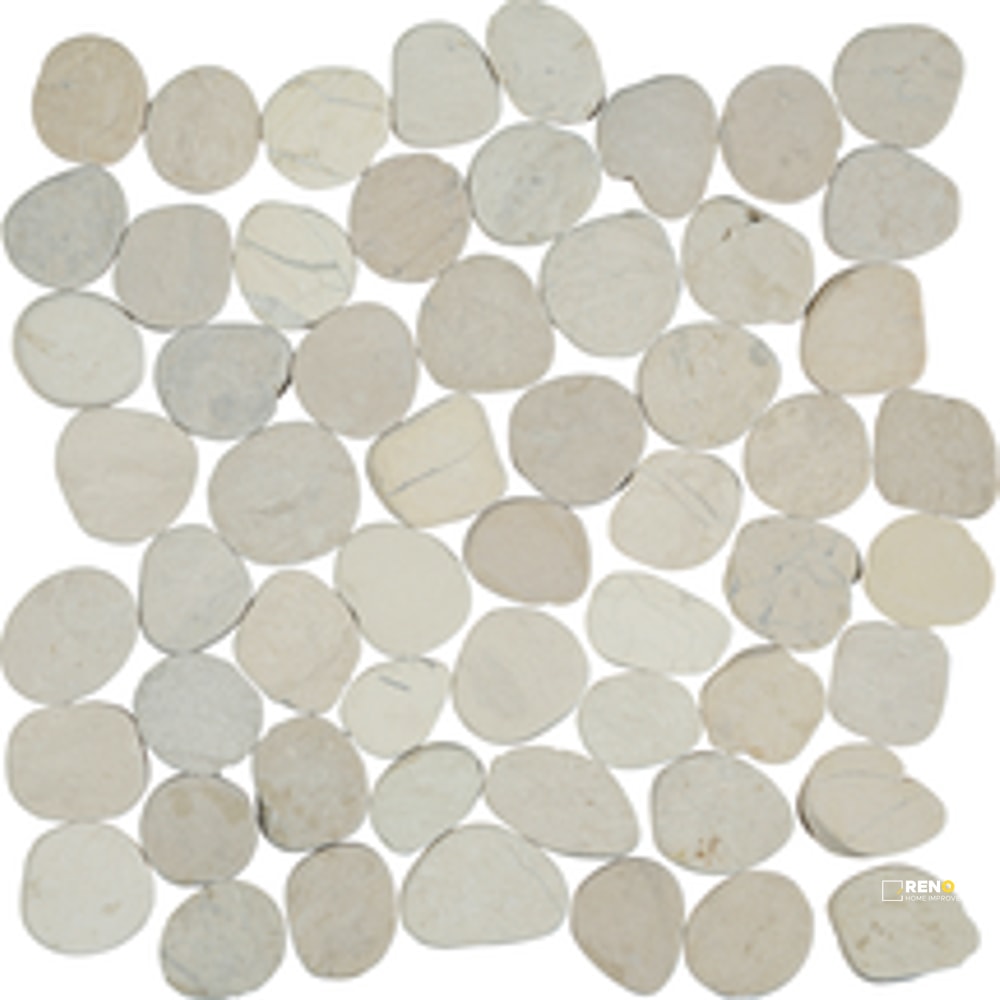 PIETRA ART PEBBLES ISLAND WHITE FLAT 12" X 12" - 3