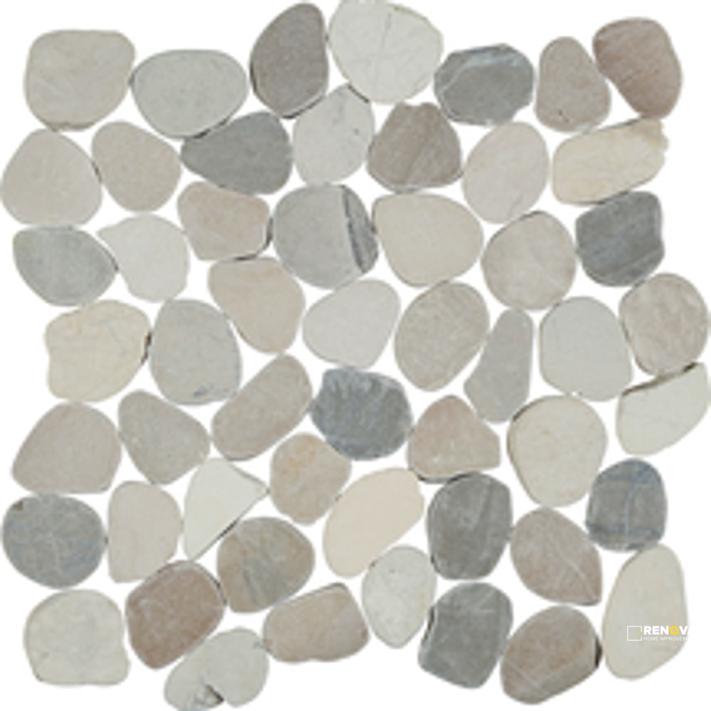 PIETRA ART PEBBLES NAVAJO WHITE FLAT 12" X 12" - 4