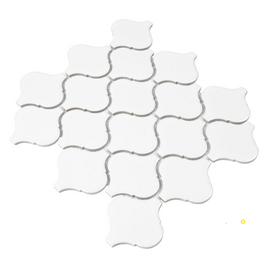 WHITE GLOSSY ARABESQUE 6MM ( 10.95 SF PER BOX ) - 3
