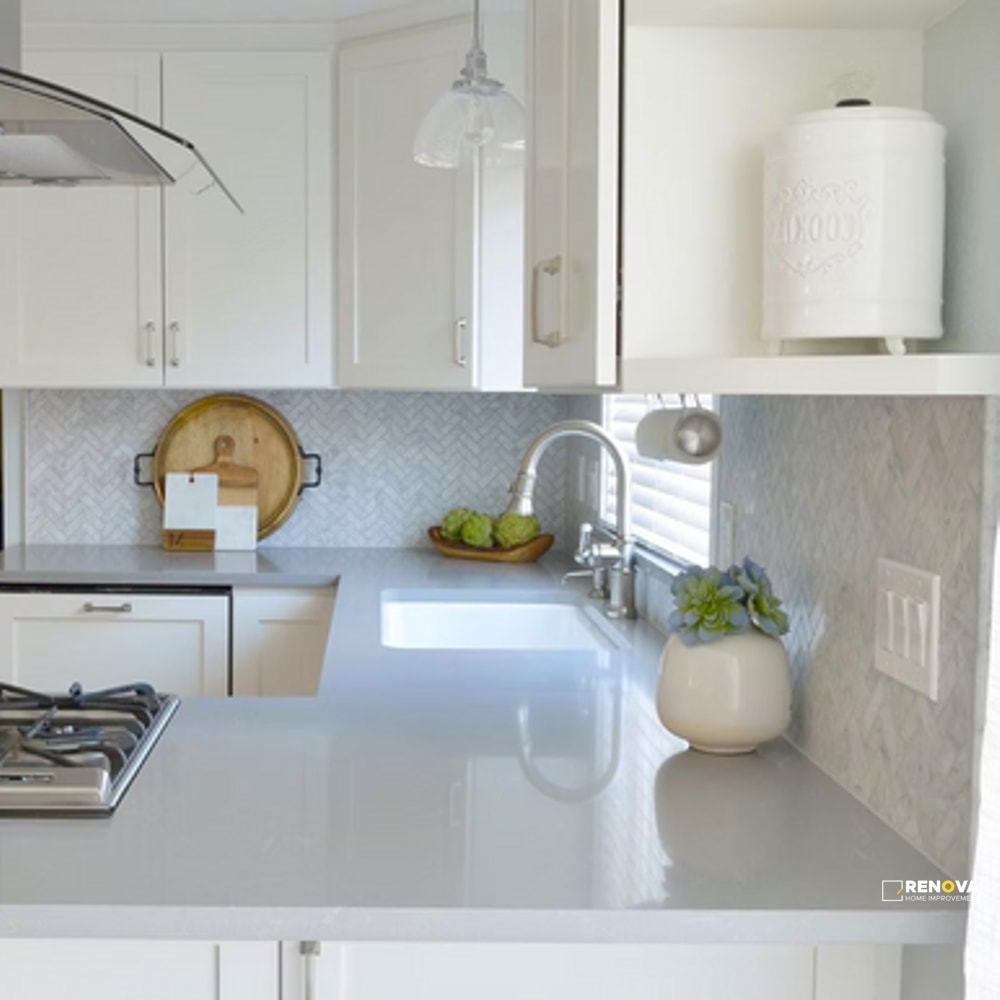 BIANCO CARRARA STONE ESSENTIALS HONED HERRINGBONE MOSAIC 1" X 3" - 4