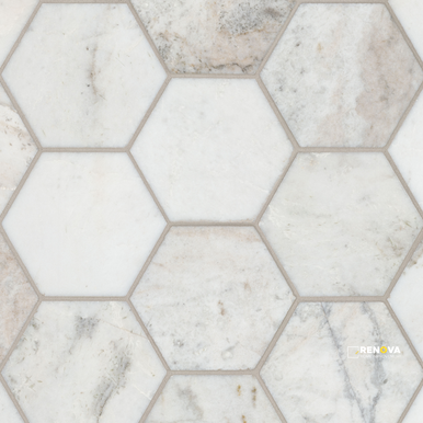 ARABESCATO VENATO WHITE 5" HEXAGON HONED MOSAIC - SMOT-ARAVEN-5HEXH