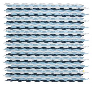 WATER BLUE MOSAIC 11.5" X 12.25" - 5