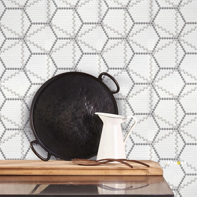 GEOMETRO 2.0 GLASS MATTE HEXAGON MOSAIC 16" X 9" - 10