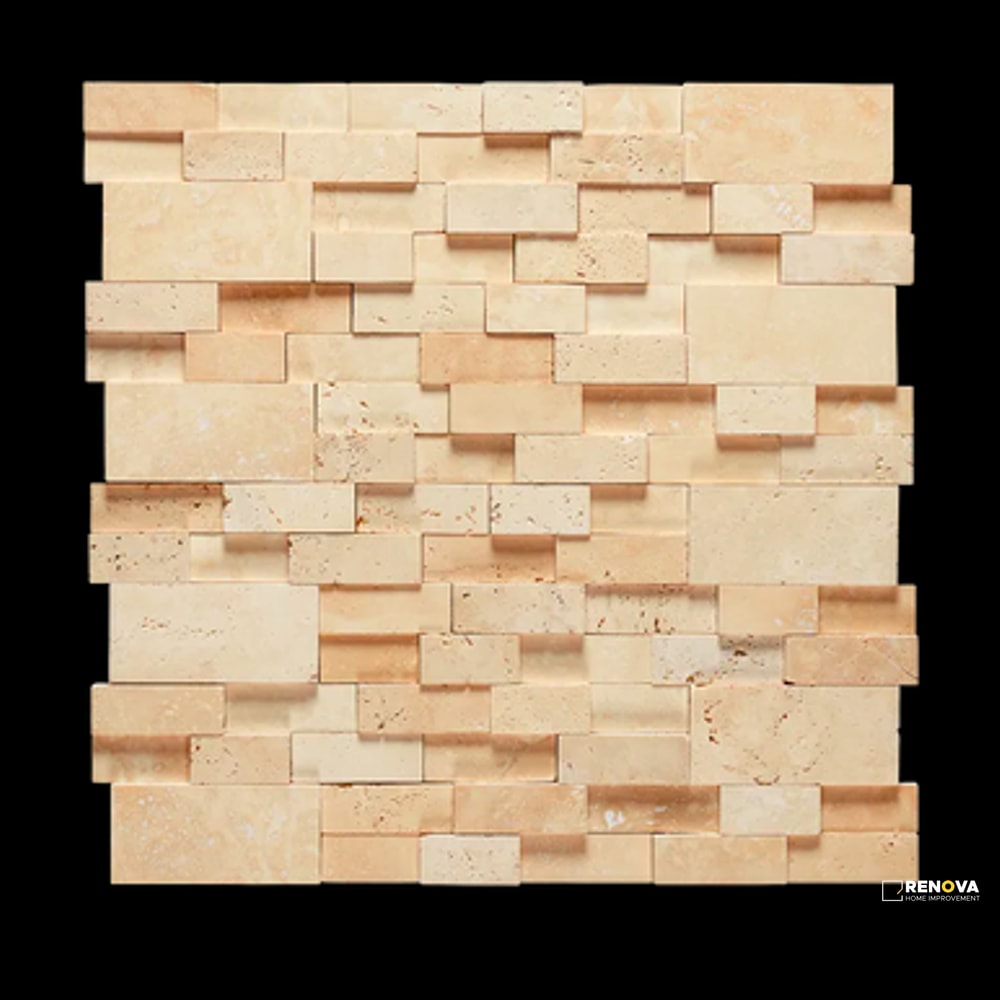 IVORY HONED 3D STACKED STONE 5-7/8" X 24" - 2