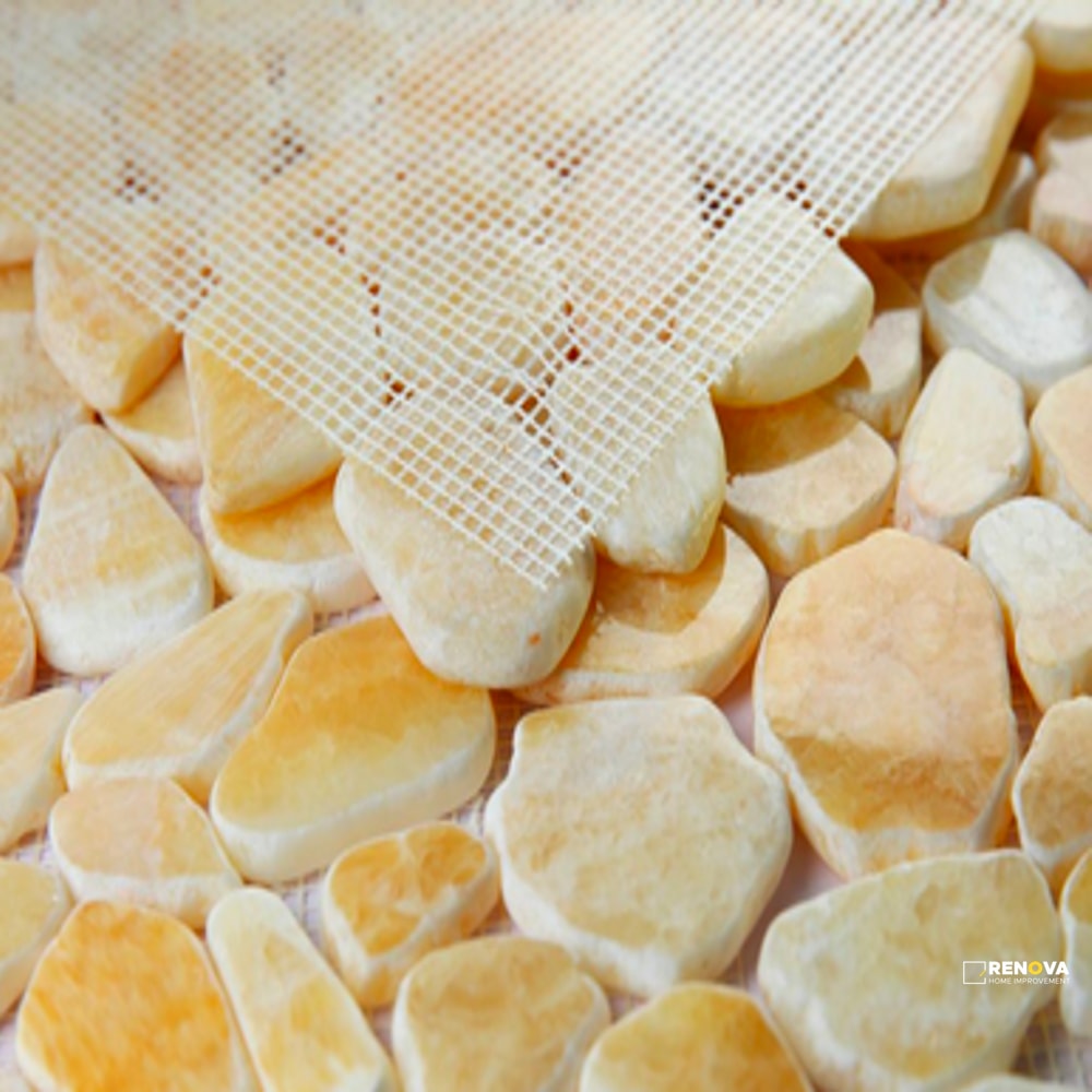 RIVER STONE HONEY ONYX MOSAIC 12" X 12" - 2