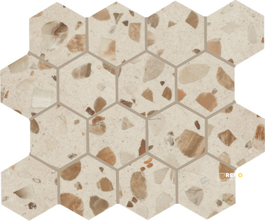 CURATION POLISHED HEXAGON 3MM MOSAIC - 15X12 - 2