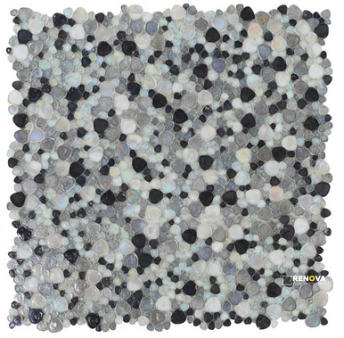 INARI GREY PEBBLE MOSAIC 12" X 12" - 3