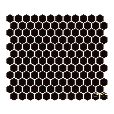 CHAPTER ES - ESSENTIALS HEXAGON BLACK GLOSS MOSAIC 7/8" - 5