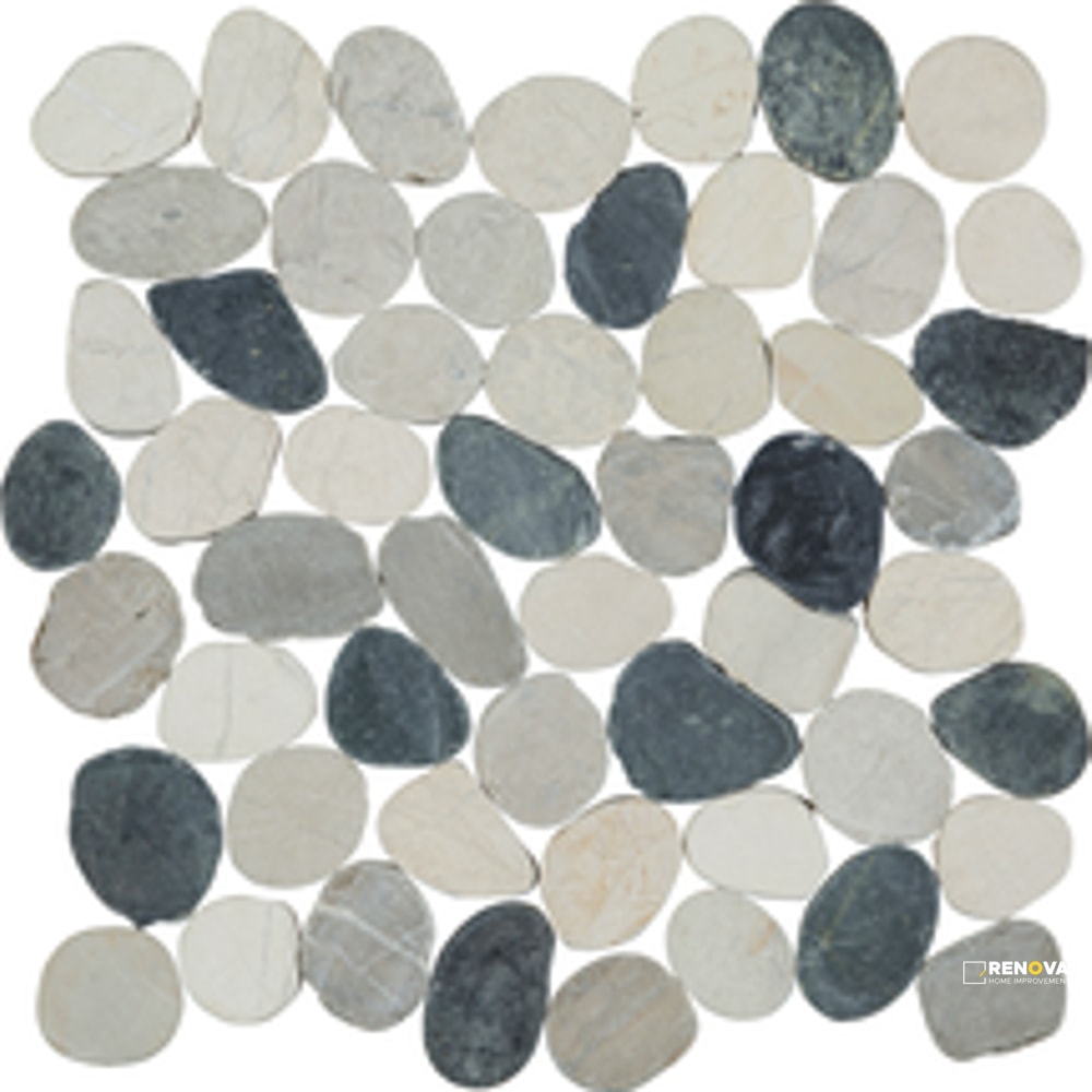PIETRA ART PEBBLES SILVER QUARTZ FLAT 12" X 12" - 5