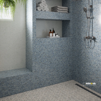 CHAPTER ES - ESSENTIALS WATER RIPPLE GLASS MOSAIC 11.50" X 11.50" - 3