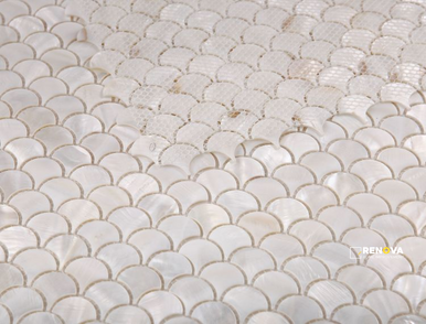 PEARL WHITE SCALE MOSAIC 11.75" X 11.75" - 2