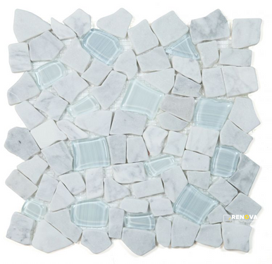 PEBBLE CARRARA MOSAIC 12" X 12"