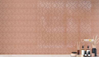 CROSSVILLE CURSIVE OXBLOOD 6X6 4 CORNER MOSAIC GLOSS - 2