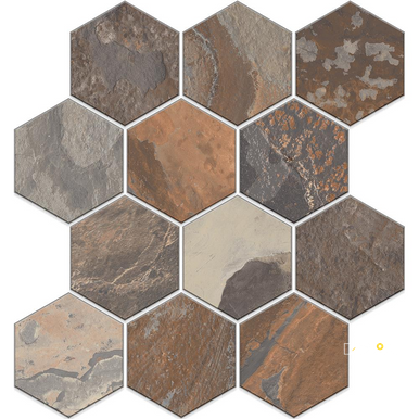 EDIMAX MORE SUNSET 4X4 HEXAGON MOSAIC 1.0764 SF/SHT
