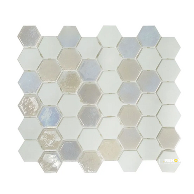 CHAPTER SPEC09 - BRILL PEARL GLASS HEXAGON MOSAIC 10-3/4" X 12-1/2" - 3