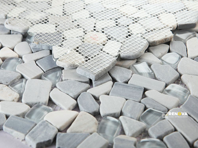 PEBBLE BLUE MOSAIC 12" X 12" - 3
