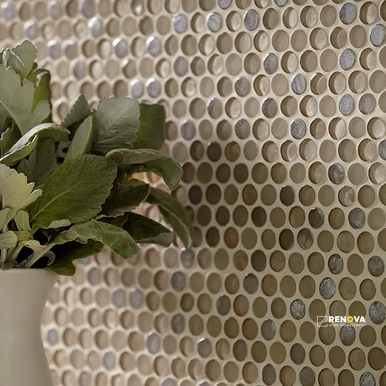 CHAPTER 1 - SUITE GLASS PENNY ROUND MOSAIC 3/4" ON 11-1/8" X 11-7/8" SHEET - FLOJEF109 - 3