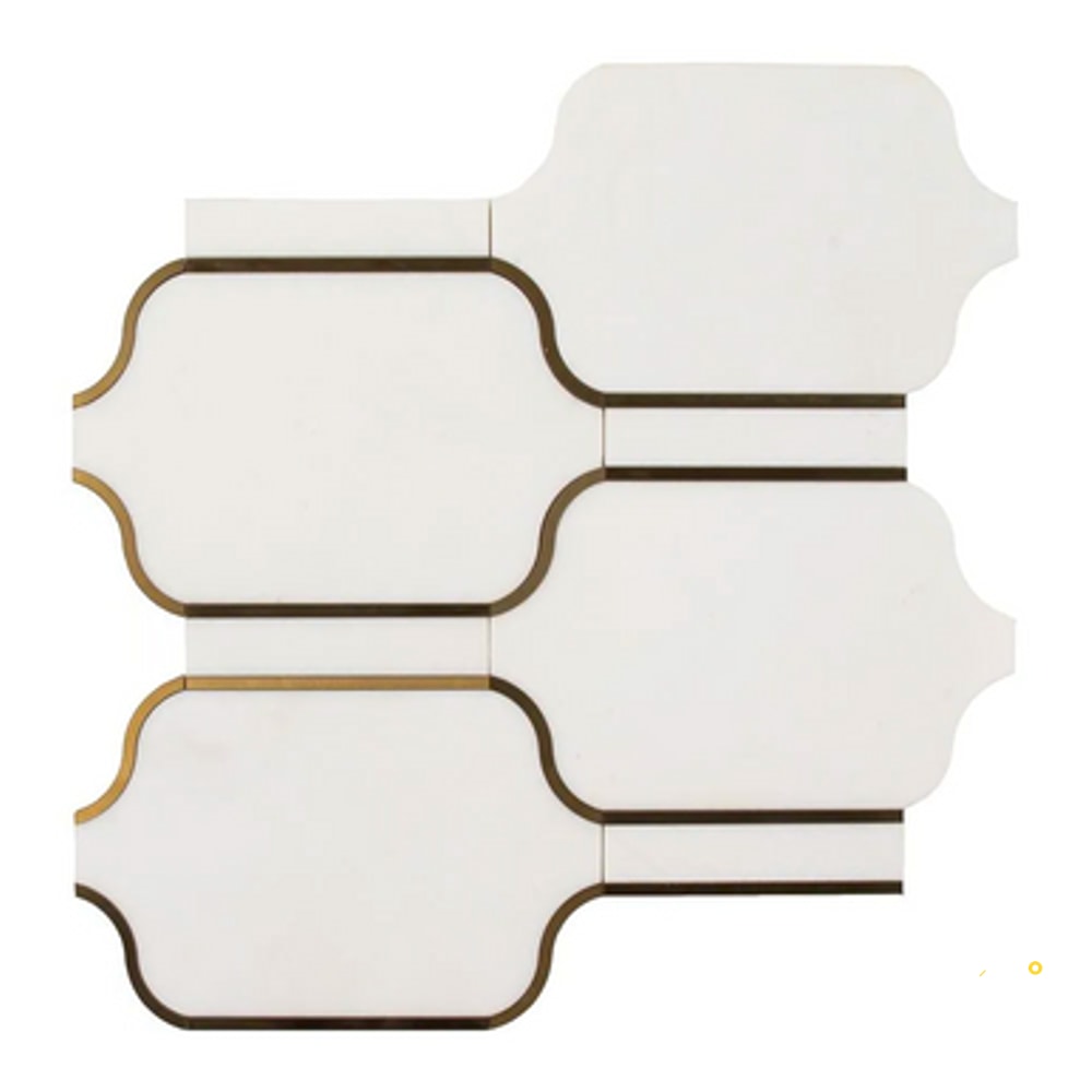 CHAPTER SPEC09 - ALLURE THASSOS POLISHED W/ GOLD MOSAIC 11-3/4" X 11-3/4" - 2