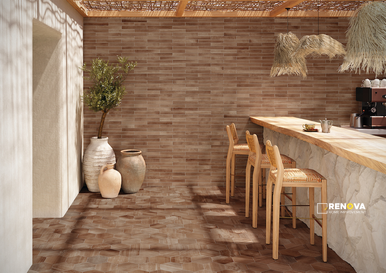 CROSSVILLE COTTO MODERNO MARRON 2X16 LONG FLAT BRICK FIELD UNPOLISHED - 3