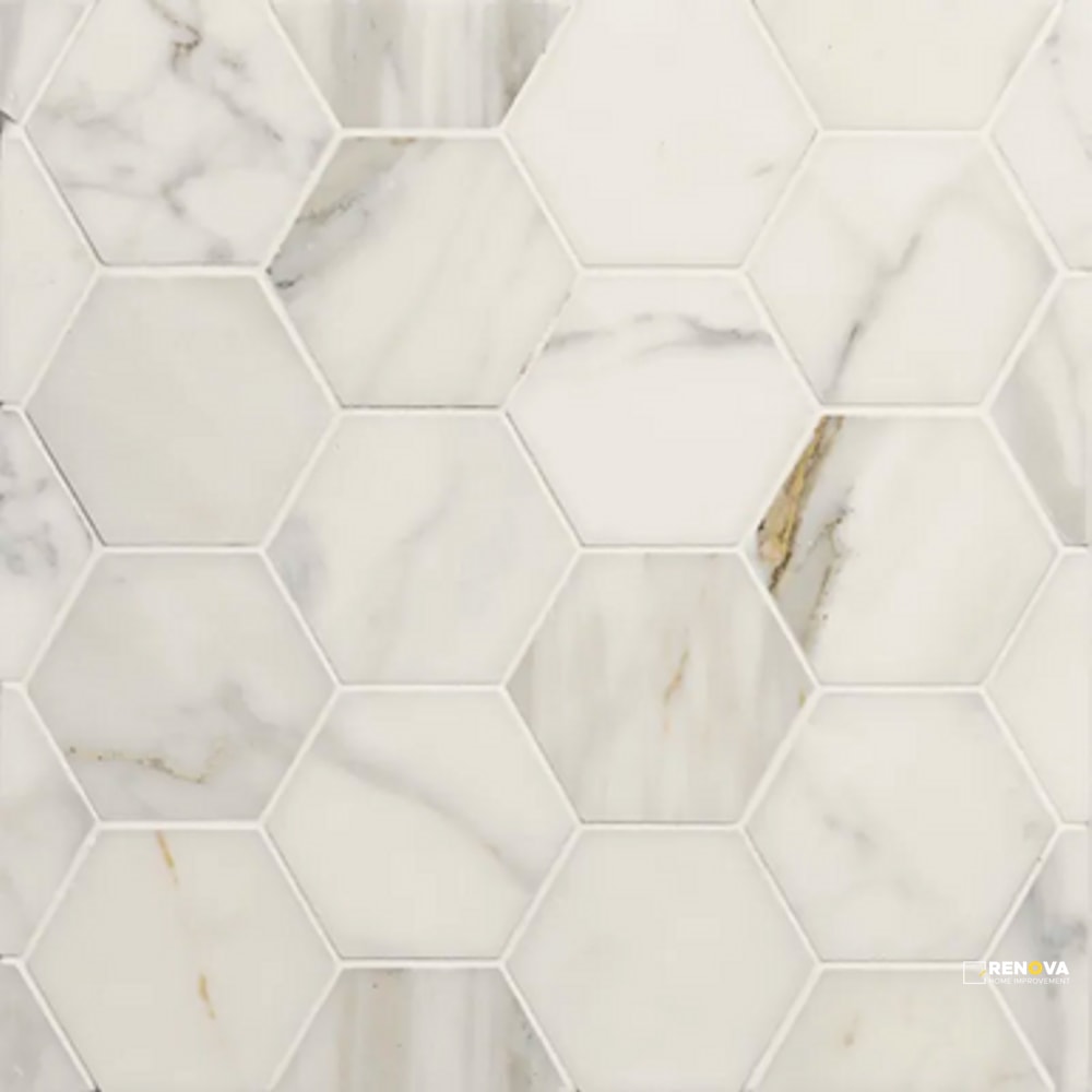 CALACATTA ORO HONED HEXAGON MOSAIC 3"