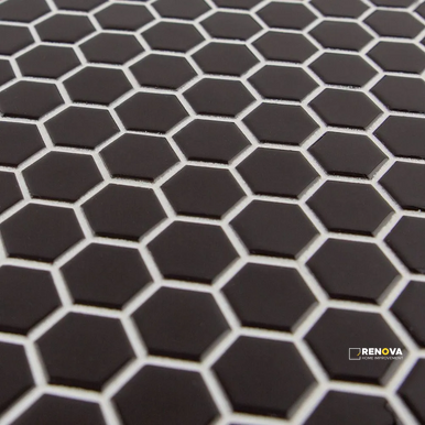 CHAPTER ES - ESSENTIALS HEXAGON BLACK GLOSS MOSAIC 7/8" - 2