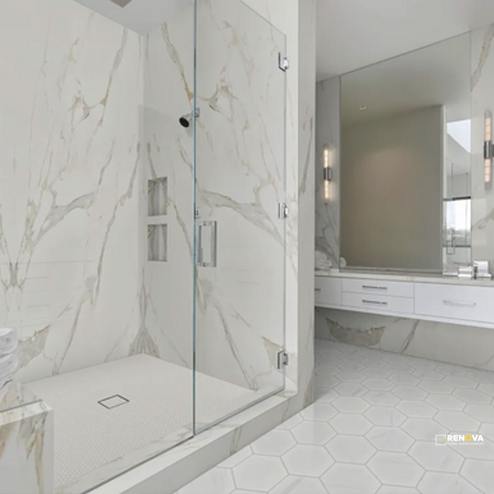 DOLOMITE WHITE HONED HEXAGON 8" - 2
