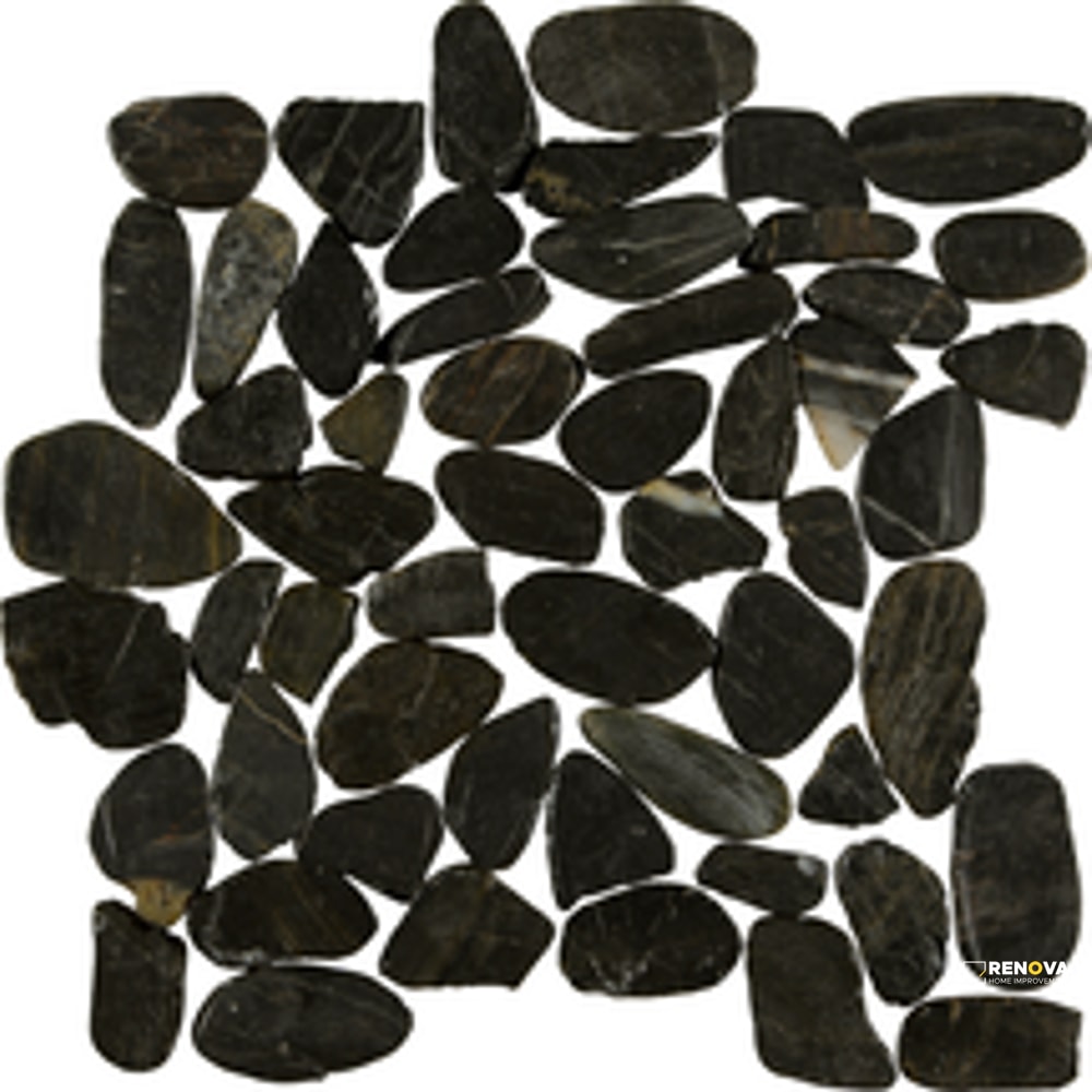 PIETRA ART PEBBLES BLACK PEARL FLAT 12" X 12" - 4