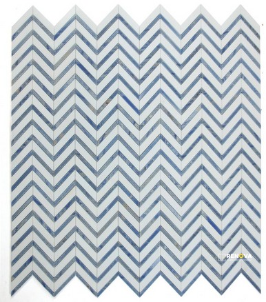 CHEVRON ROYAL SAPPHIRE MOSAIC 12" X 12" - 4