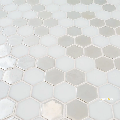 CHAPTER SPEC09 - BRILL PEARL GLASS HEXAGON MOSAIC 10-3/4" X 12-1/2" - 2