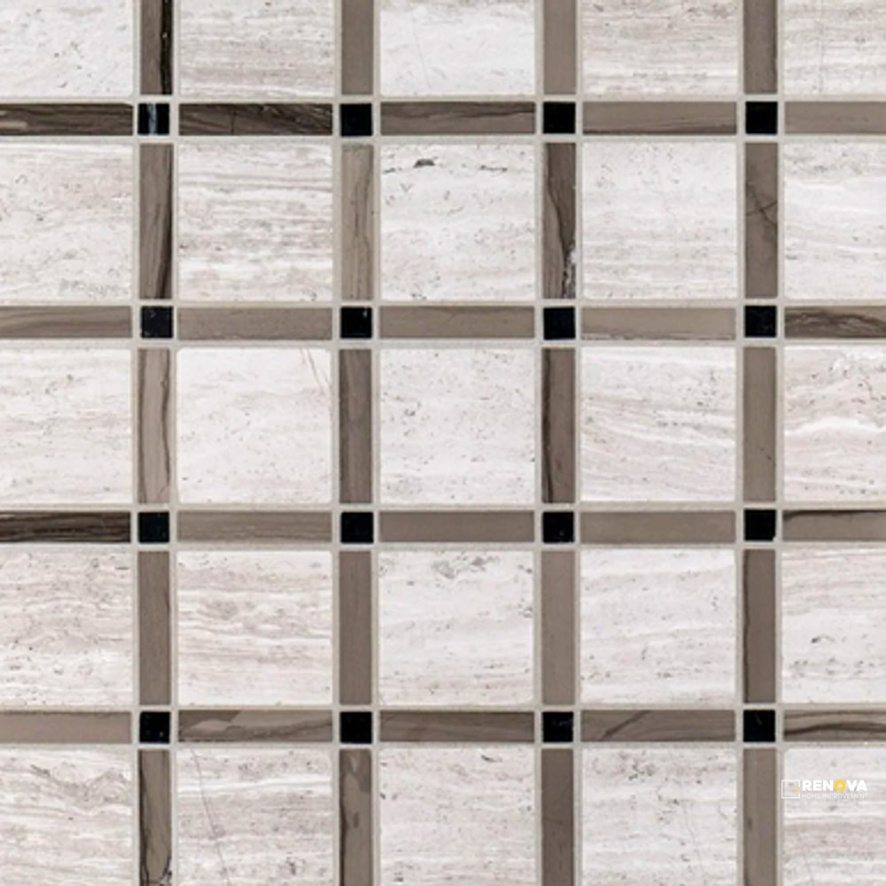 CHAPTER 3 - STREAM STONE SLEEK PATTERN C MOSAIC 12" X 12" - 3