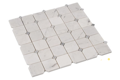 CLIPPED SQUARE MILKY WHITE HONED MOSAIC 11.75" X 11.75" - 4