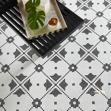 CHAPTER 18 - ROTUNDA NERO MARQUINA MONTPELIER MOSAIC  ON 12-5/8" X 12-5/8" - 4
