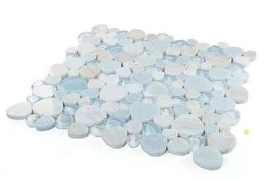 PEACH MARINA GLASS MOSAIC 12" X 12" - 4